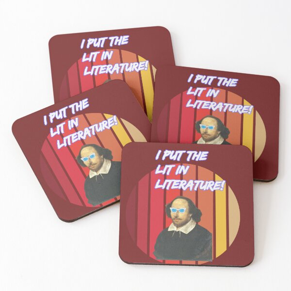 Item preview, I Put The Lit in Literature.  (Retro sunset with Shakespeare.)  designed and sold by CristalleLisa.