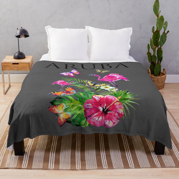 Item preview, Aruba flowers Paradise butterflies Hawaii print designed and sold by denoref.