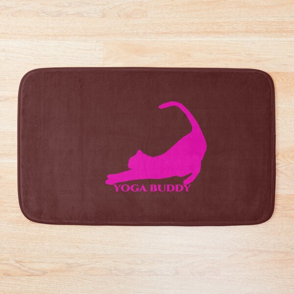 Artikelvorschau, Halfmoon Yoga Pose Yoga Buddy Katze Hot Pink Long entworfen und verkauft von PennysCrafts.