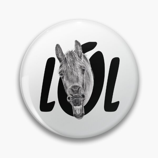 Item preview, Portrait of a Friesian yawning, with text LOL designed and sold by SylvieG18.