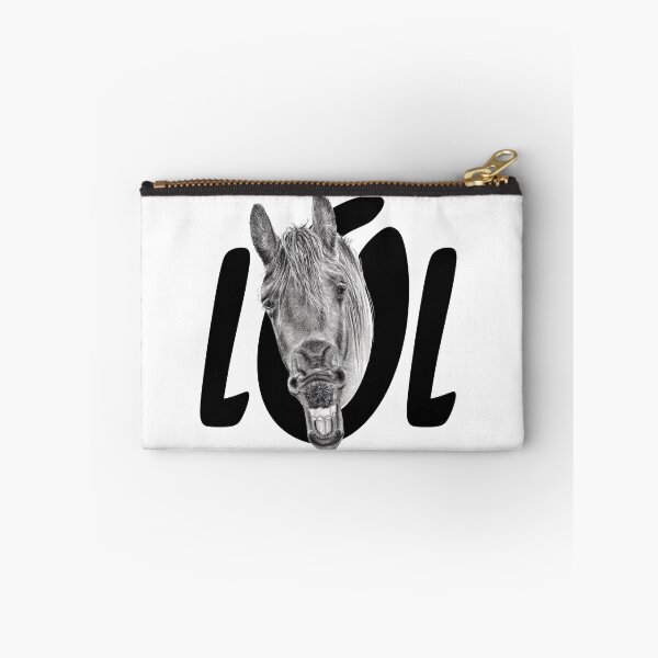 Item preview, Portrait of a Friesian yawning, with text LOL designed and sold by SylvieG18.
