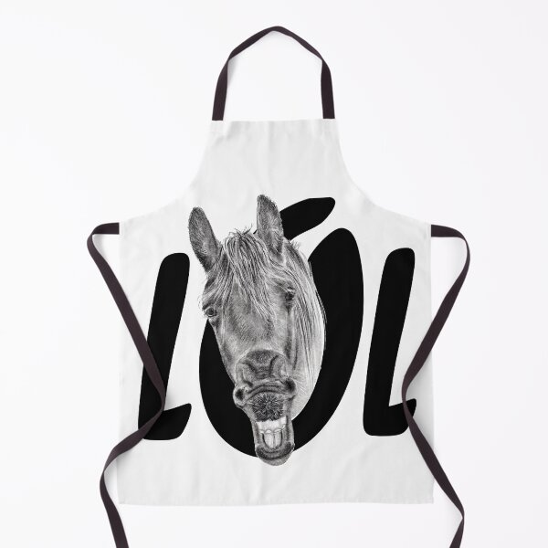 Item preview, Portrait of a Friesian yawning, with text LOL designed and sold by SylvieG18.