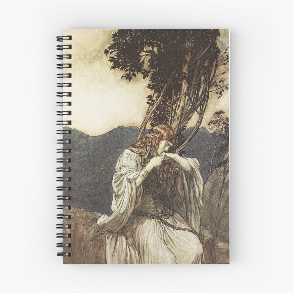 Item preview, Brunhilde kisses the ring that Siegfried has left with her  - Arthur Rackham designed and sold by Vintage Designs +.