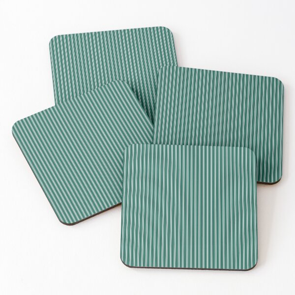 Item preview, Narrow White Mattress Ticking Stripes on Celebration Town Dark Green designed and sold by CelebrationTown.