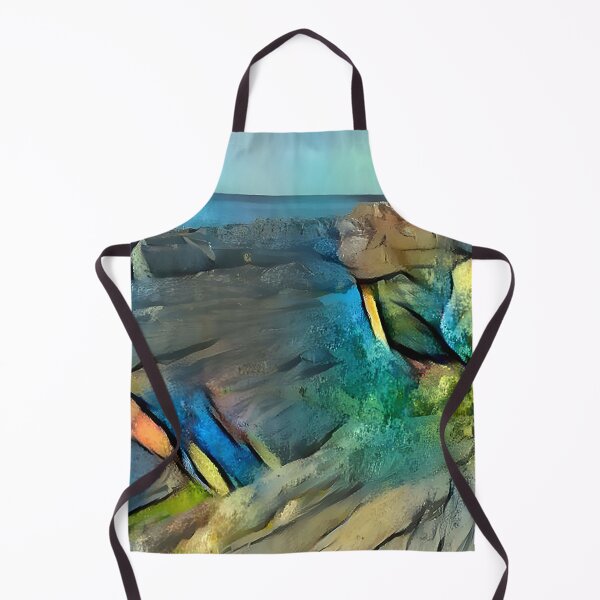 Item preview, Rocky coast - Modern artistic colorful illustration design designed and sold by Habatour Creations Exclusive Digital Art Products.