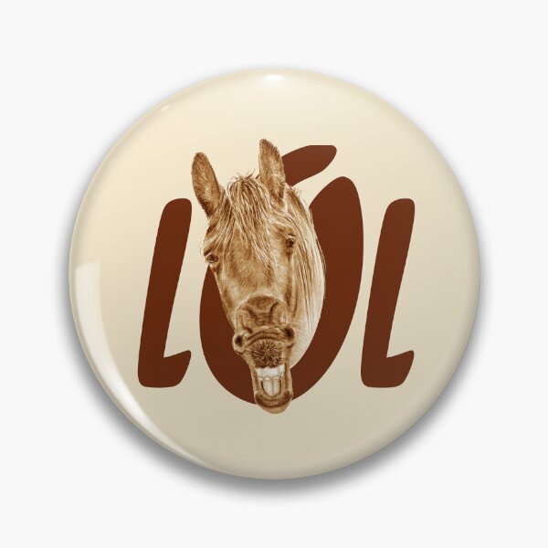 Item preview, Portrait of a Friesian yawning, with text LOL - brown colorized version designed and sold by SylvieG18.
