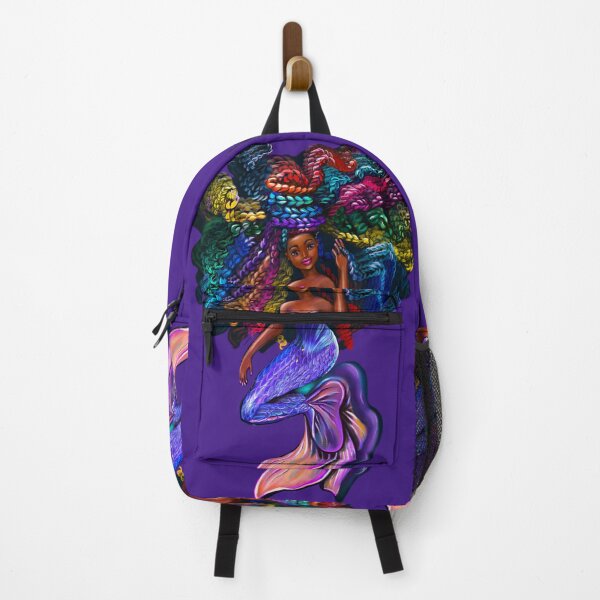 Item preview, African American mermaid with flowing rainbow braids. African American Mermaids designed and sold by Artonmytee.
