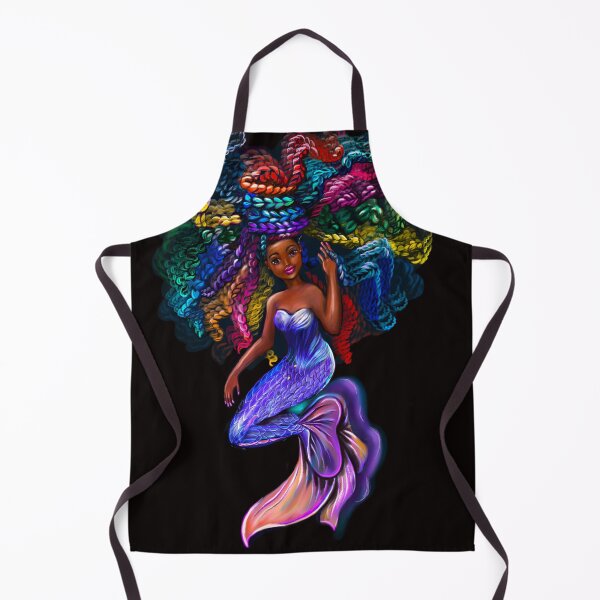 Item preview, African American mermaid with flowing rainbow braids. African American Mermaids designed and sold by Artonmytee.