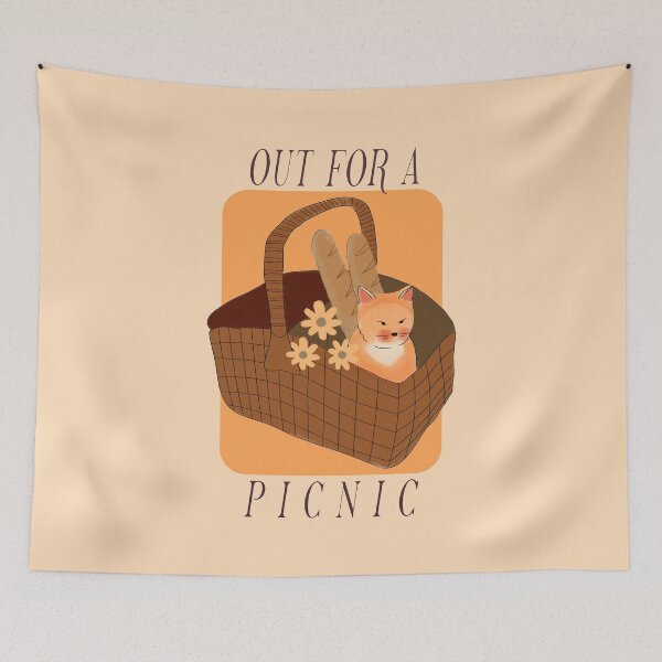 Item preview, Out for a Picnic - Cute Cat in a Basket designed and sold by aaalou.
