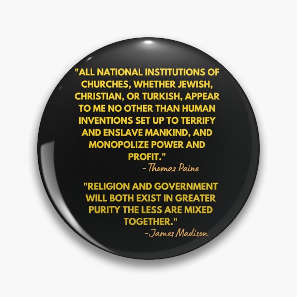 Item preview, Anti Christianity Quotes Original Design Tee and Sticker | thomas paine quote | james madison quote  designed and sold by sugarcube1999.