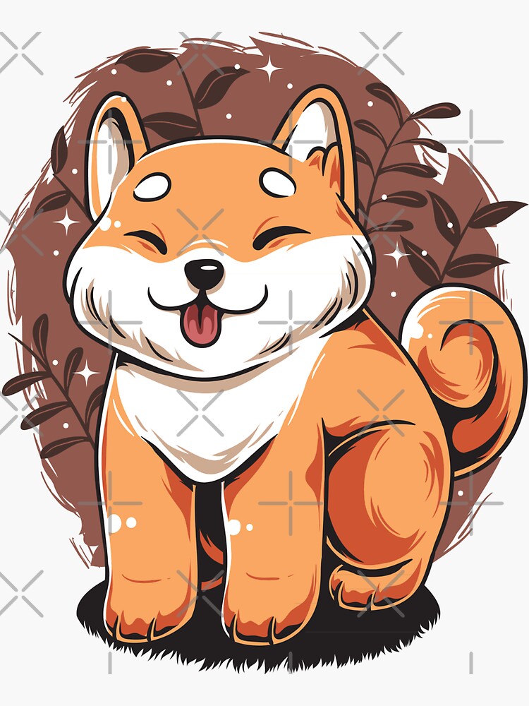 "Cute Smiling Shiba" Sticker for Sale by unygara | Redbubble