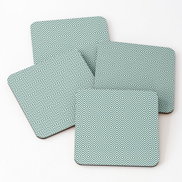 Item preview, Celebration Town Dark Green and White Chevron Squares Geometric Pattern designed and sold by CelebrationTown.