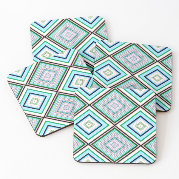 Item preview, Blue Squares Lines and Diamonds Pattern  designed and sold by AraljanFusion.