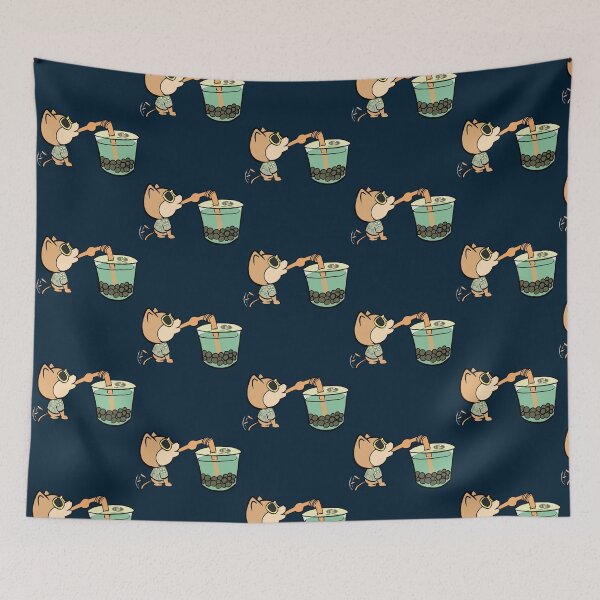 Item preview, Nunu, the Shiba Inu drinking matcha latte boba   designed and sold by EmilyNelson1.