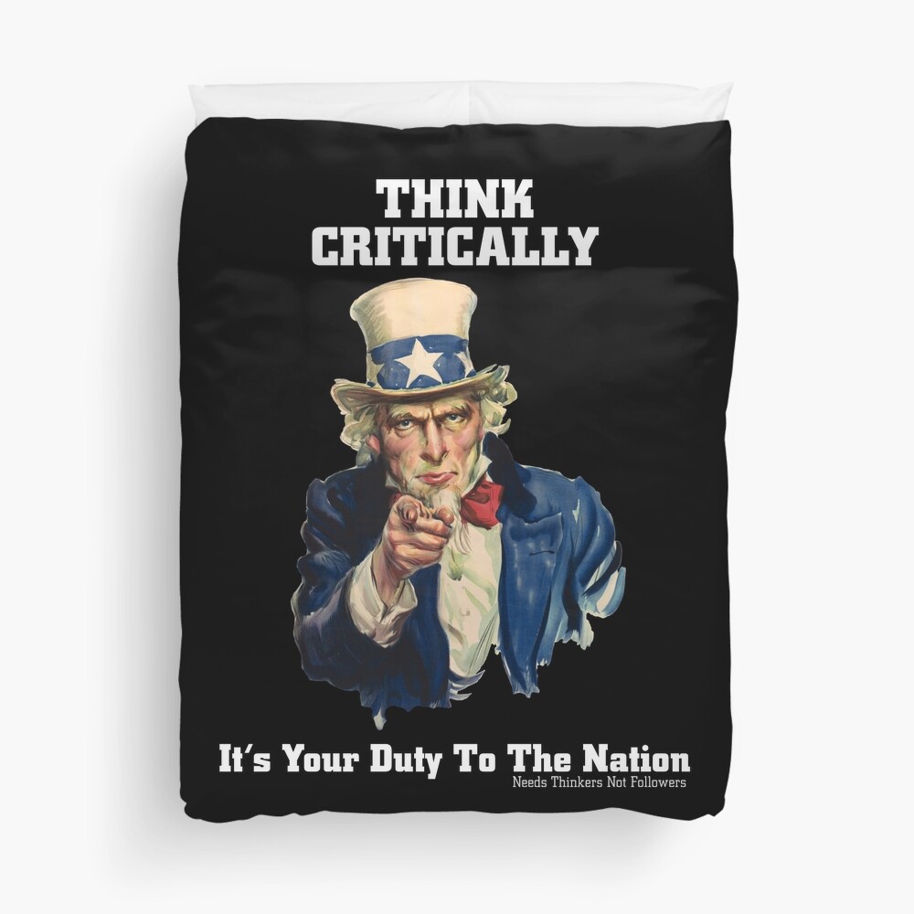 Xzendor7 Comforters, Duvet Covers and Throw Blankets - Elegance and Beauty 26 Think Critically Duvet Cover