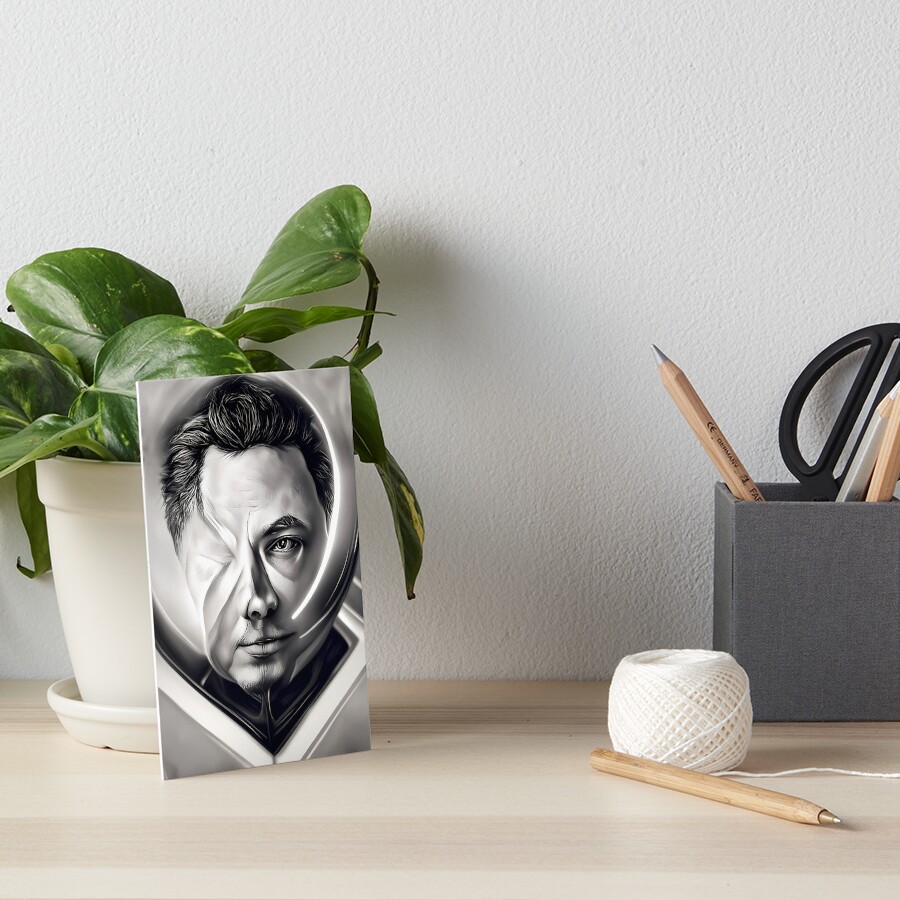 "One Eyed Elon Musk AI generated art" Art Board Print for Sale by