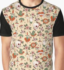 Traditional Old School Tattoo Pattern Graphic T-Shirt