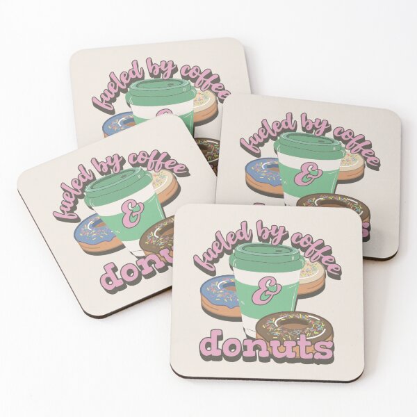 Item preview, Pink Fueled By Coffee And Donuts Fun Slogan designed and sold by TrulyEpoque.