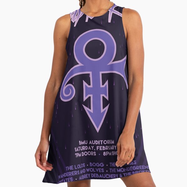 open lace back dress Prince T-Shirt Purple Rain (Black) main image 0