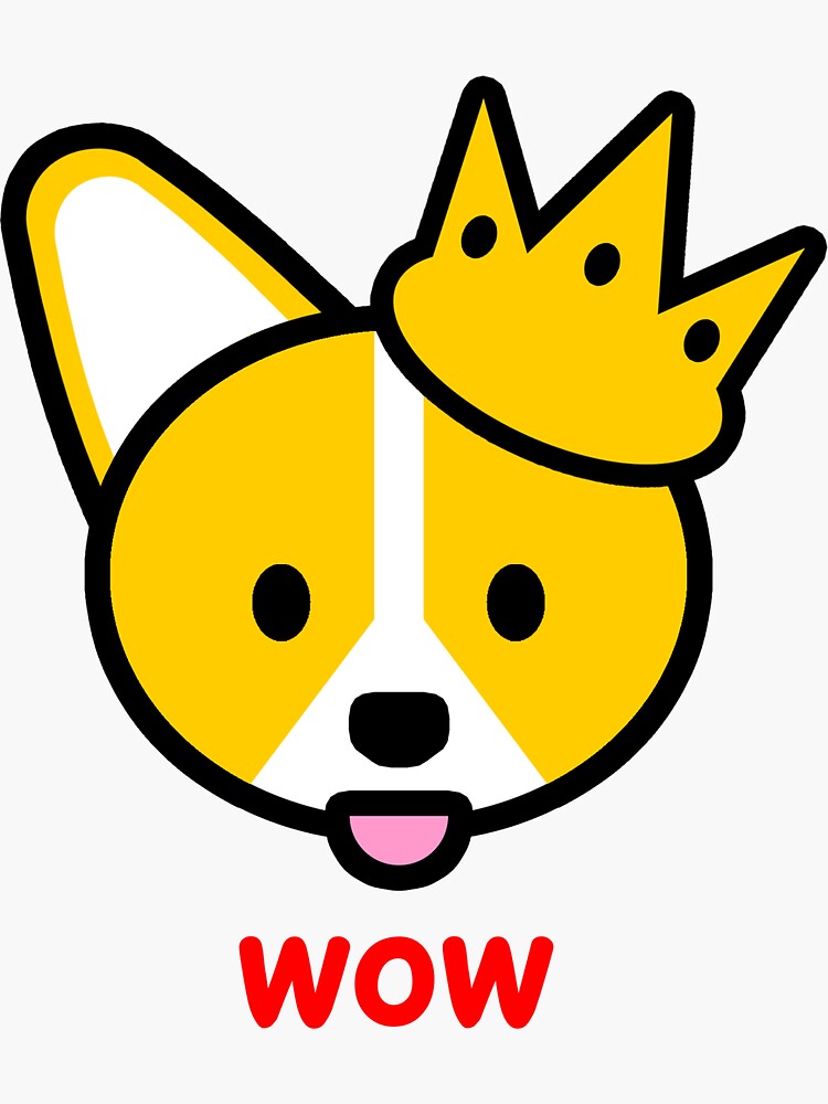 Thumbnail 3 of 3, Sticker, Wow Corgi Shiba Inu Doge Meme Dog designed and sold by jayrauler.