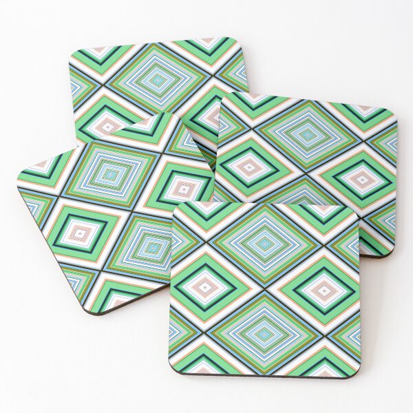 Item preview, Green Squares Lines and Diamonds Pattern  designed and sold by AraljanFusion.