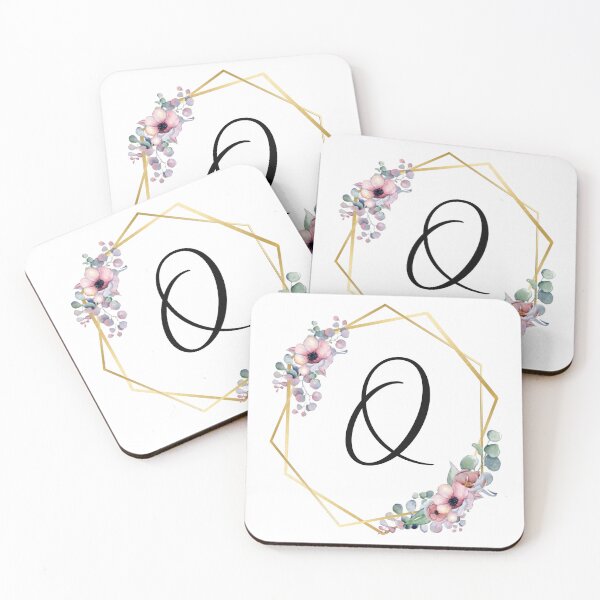 Artikelvorschau, Monogrammbuchstabe Q | Lila Blüten mit goldenen Rändern entworfen und verkauft von JustSeasons.