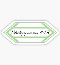Philipper 4:13 Schrift Geometrisch Grünes Design Sticker