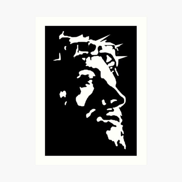 jesus-christ-face-with-crown-of-thorns-passion-stencil-art-board-print-for-sale-by-wear-christ-redbubble