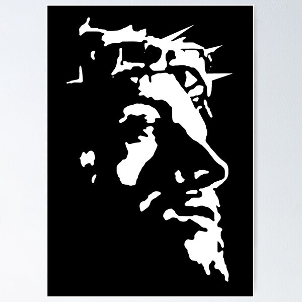 Artikel-Vorschau von Jesus Christus Gesicht mit Dornenkrone Passionsschablone, designt und verkauft von Wear-Christ.