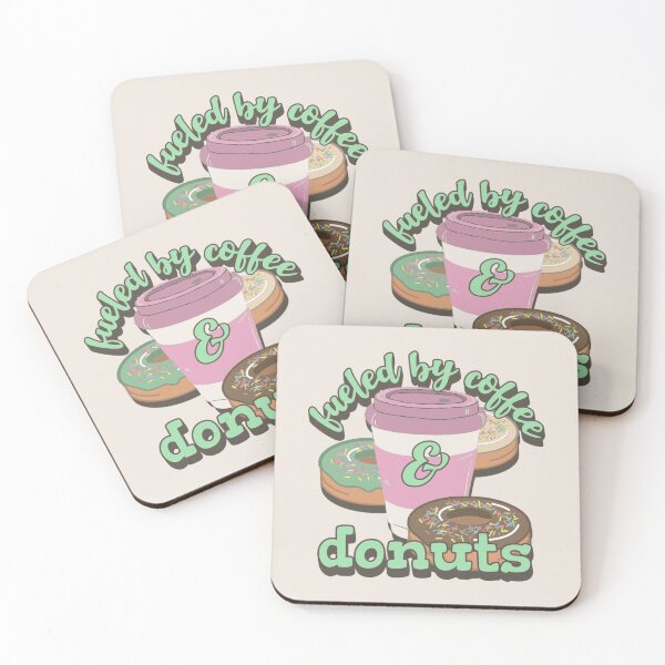 Item preview, Green Fueled By Coffee And Donuts Fun Slogan designed and sold by TrulyEpoque.