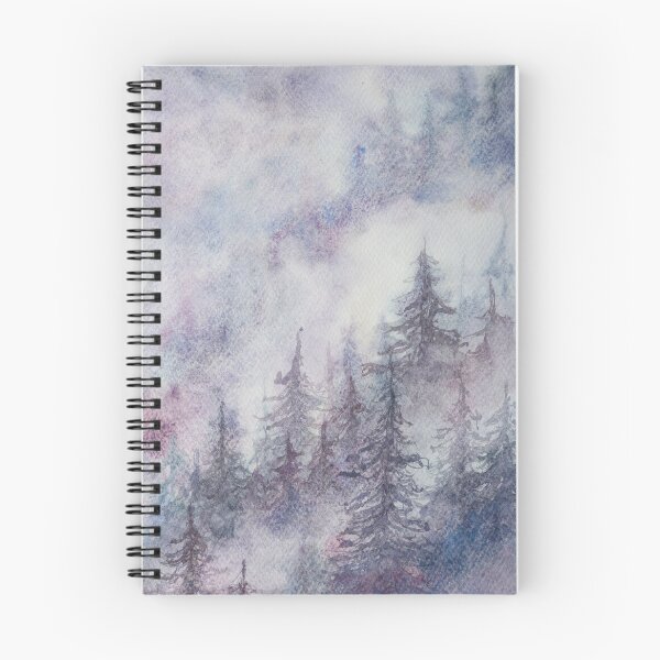 Item preview, Winter snowy forest watercolor. Winter mountains with pine trees. Mystic winter mountains painting. designed and sold by Katenaz.