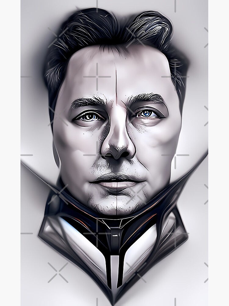 "SpaceX starship commander Elon Musk AI generated art" Metal Print