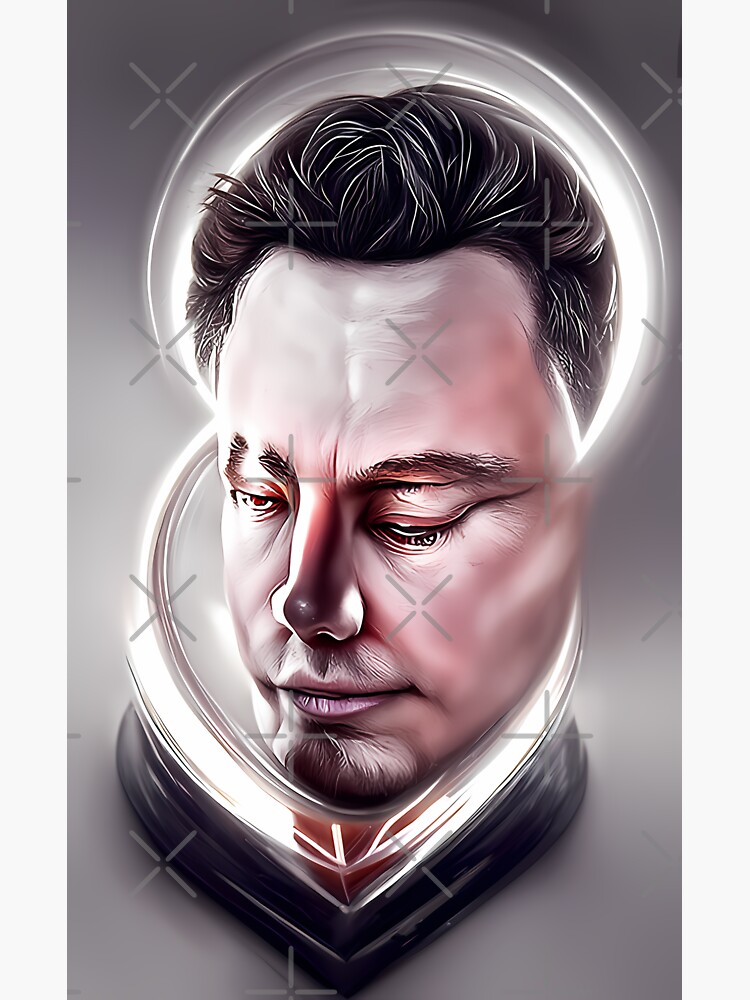 "Elon Musk portrait #1 | AI generated art" Sticker for Sale by