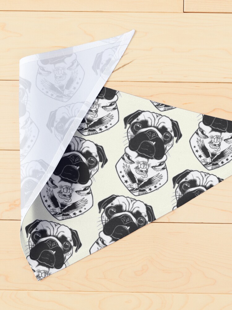 Alternate view of Tattooed Dog - Pug Pet Bandana