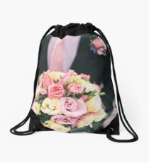Groom with flower Drawstring Bag