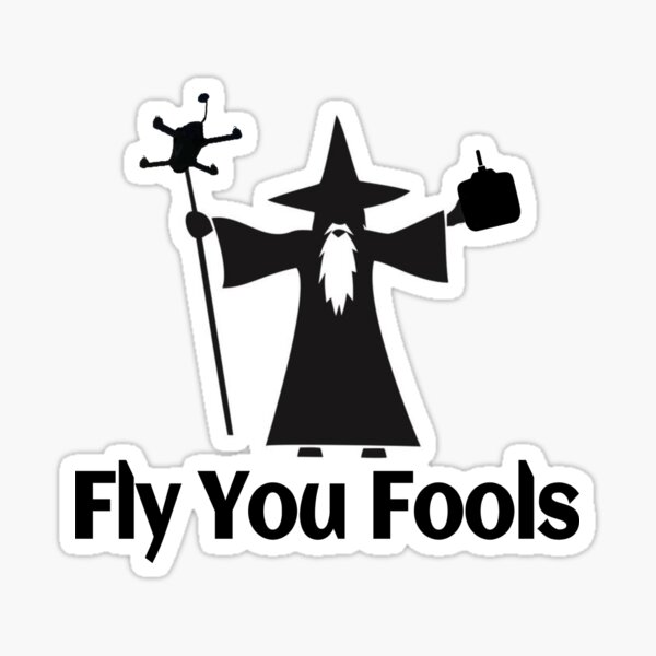 Fly You Fools Sticker, Fly Fishing Art, Gandalf Sticker, Clear