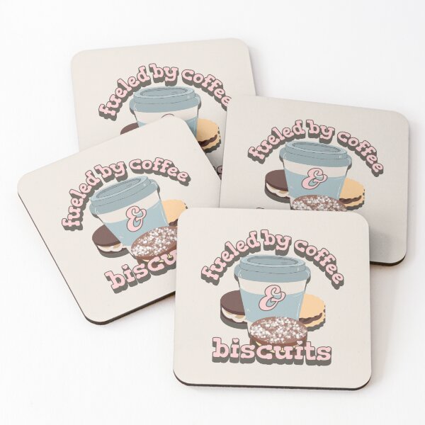 Item preview, Pastel Pink Fueled By Coffee And Biscuits Fun Slogan designed and sold by TrulyEpoque.