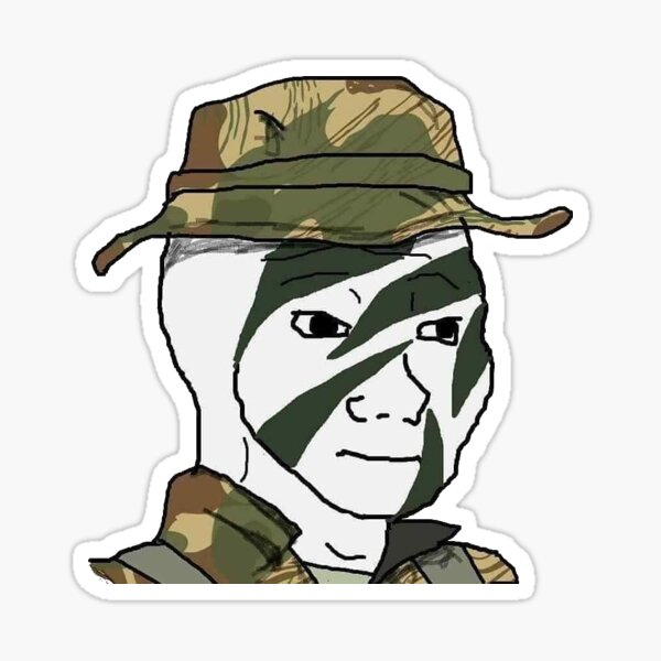 Vista previa del artículo con la obra «Soldado Invisible Wojak», diseñado y vendido por The Wojak.
