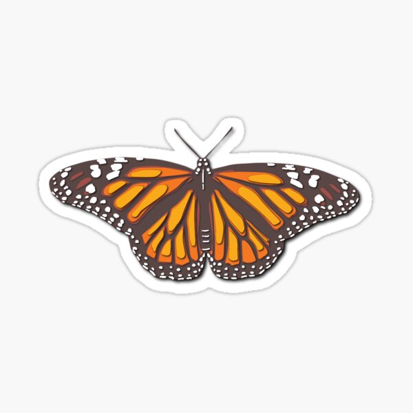 Monarch Butterfly Paper Cut-out Effect Sticker