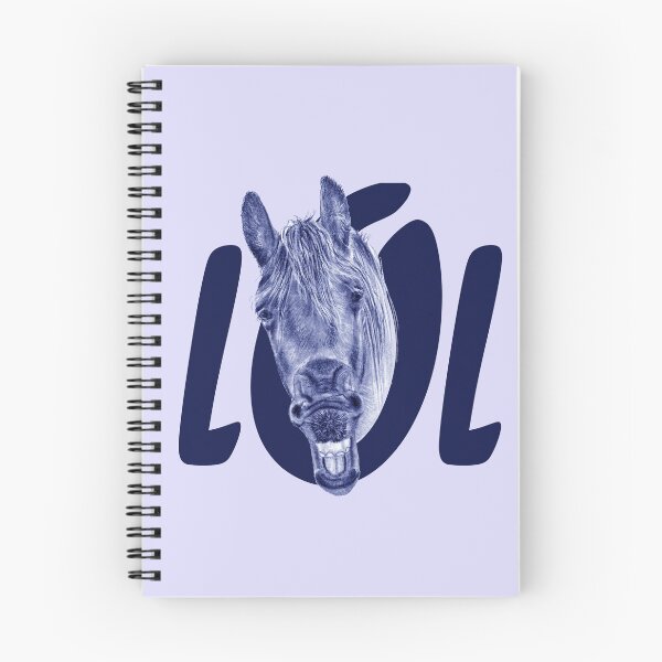 Item preview, Portrait of a Friesian yawning, with text LOL - blue colorized version designed and sold by SylvieG18.