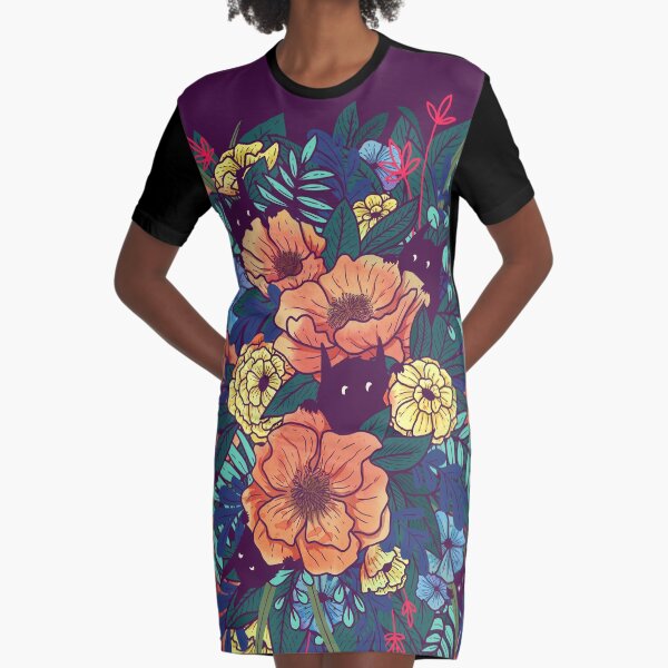 Wild Flowers Graphic T-Shirt Dress