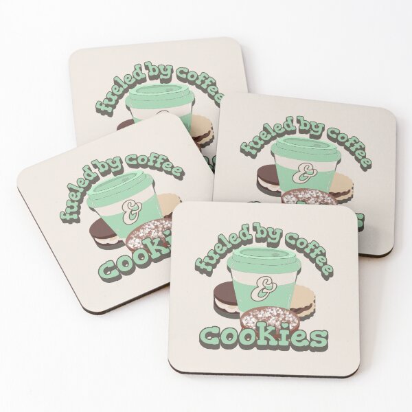 Item preview, Green Fueled By Coffee And Cookies Fun Slogan designed and sold by TrulyEpoque.