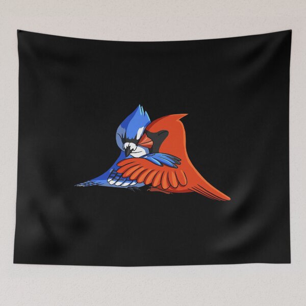 Item preview, Blue Jay Bird Hugging Northern Cardinal designed and sold by alwe-designs.