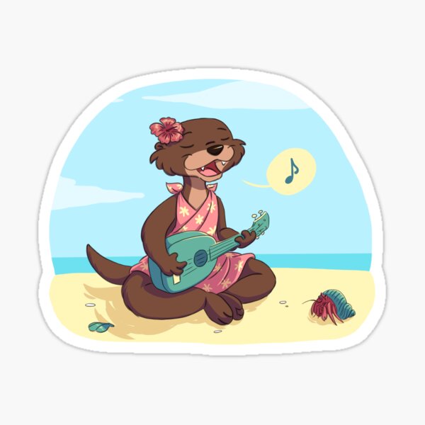 Liloutre et son ukulele Sticker