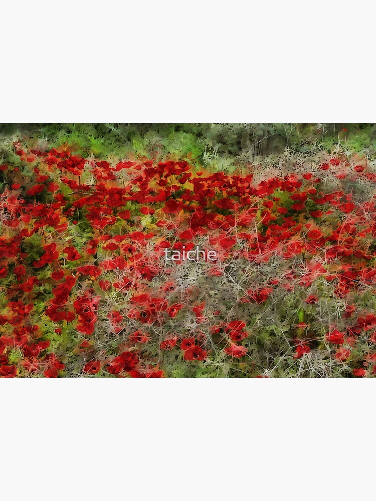 Lámina rígida «Hermosas anémonas de flores silvestres rojas Arte abstracto»  de taiche | Redbubble