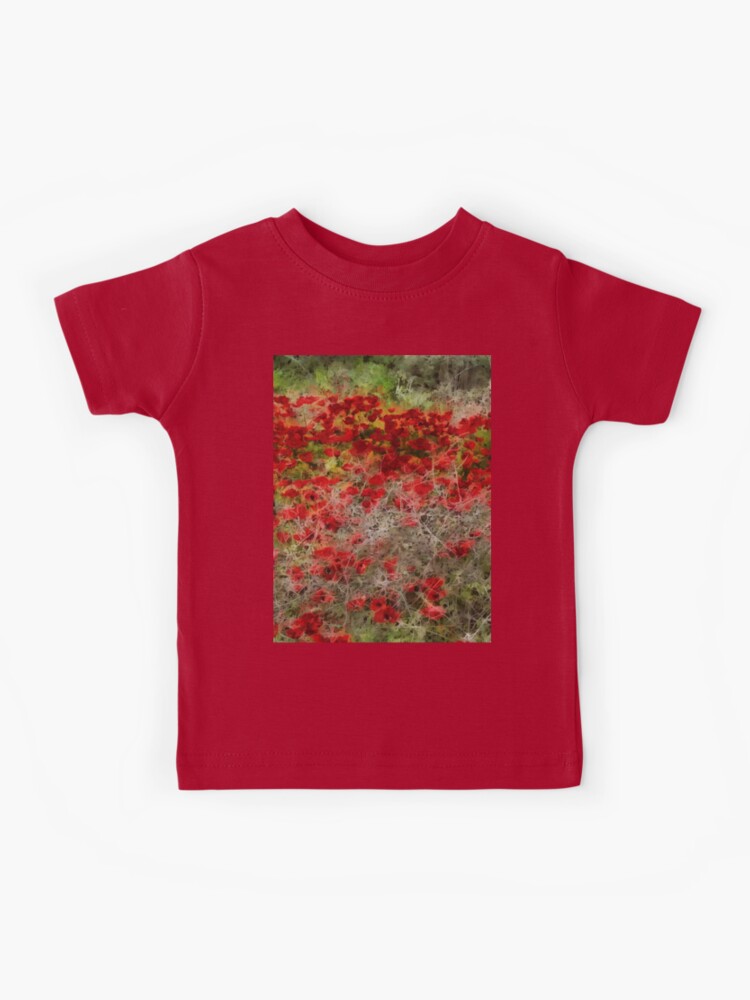 Camiseta para niños «Hermosas anémonas de flores silvestres rojas Arte  abstracto» de taiche | Redbubble