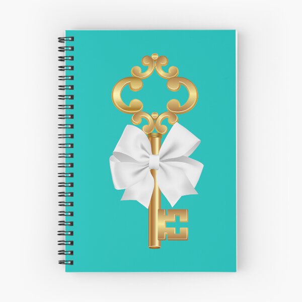 Item preview, Gold Key & White Bow - Robin's Egg Blue Turquoise designed and sold by gtgbrown.