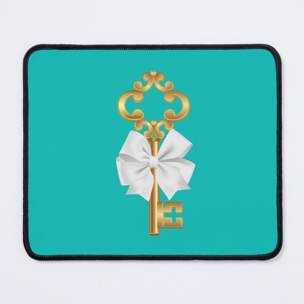 Item preview, Gold Key & White Bow - Robin's Egg Blue Turquoise designed and sold by gtgbrown.