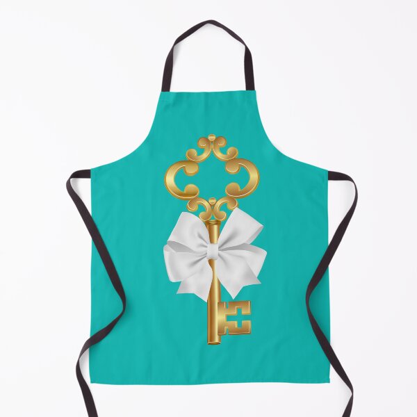 Item preview, Gold Key & White Bow - Robin's Egg Blue Turquoise designed and sold by gtgbrown.