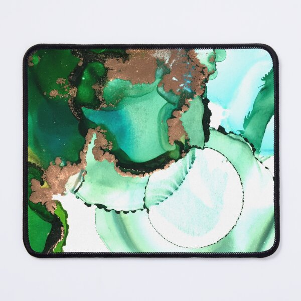 Item preview, One Green bubble abstract art with golden lustres designed and sold by Jenie Yolland.
